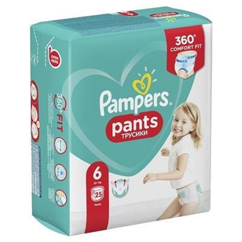 Підгузки-трусики Pampers Pants Розмір 6 (15+ кг) 25 шт